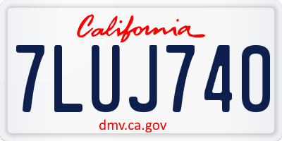 CA license plate 7LUJ740