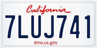 CA license plate 7LUJ741
