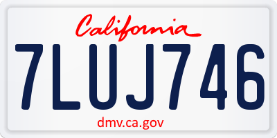 CA license plate 7LUJ746
