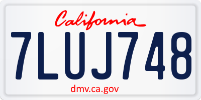 CA license plate 7LUJ748