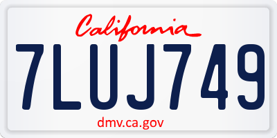 CA license plate 7LUJ749