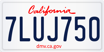CA license plate 7LUJ750