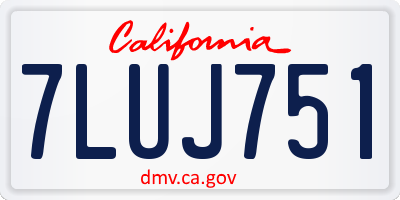 CA license plate 7LUJ751