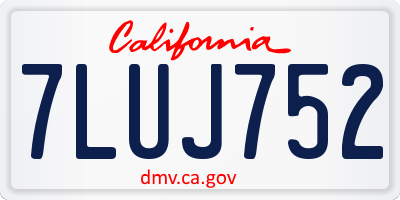 CA license plate 7LUJ752