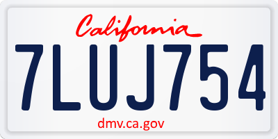 CA license plate 7LUJ754