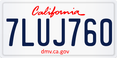 CA license plate 7LUJ760
