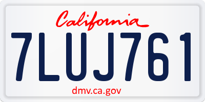CA license plate 7LUJ761