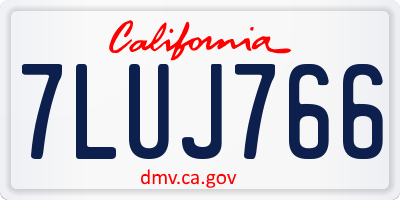 CA license plate 7LUJ766