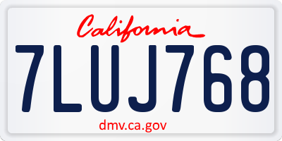 CA license plate 7LUJ768