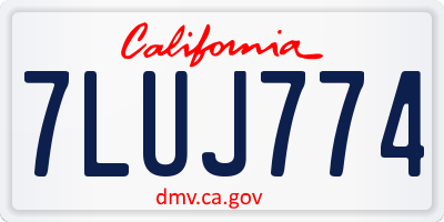 CA license plate 7LUJ774