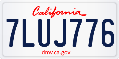 CA license plate 7LUJ776