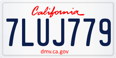 CA license plate 7LUJ779