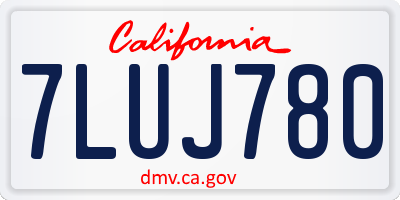 CA license plate 7LUJ780