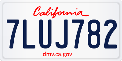 CA license plate 7LUJ782
