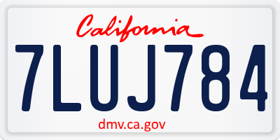 CA license plate 7LUJ784