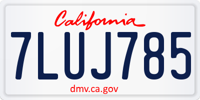 CA license plate 7LUJ785