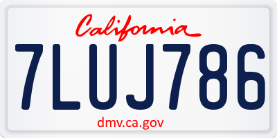 CA license plate 7LUJ786