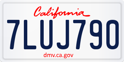 CA license plate 7LUJ790
