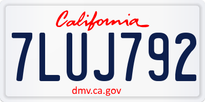 CA license plate 7LUJ792