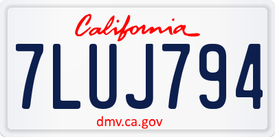 CA license plate 7LUJ794