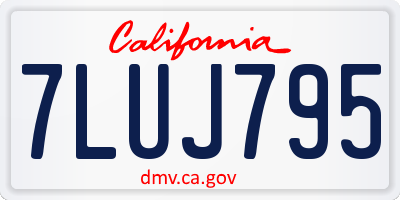 CA license plate 7LUJ795