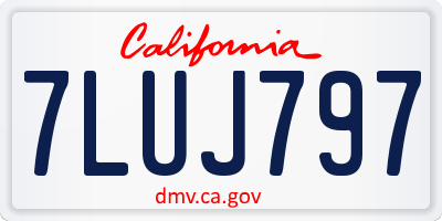 CA license plate 7LUJ797