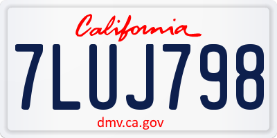 CA license plate 7LUJ798