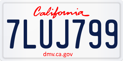 CA license plate 7LUJ799