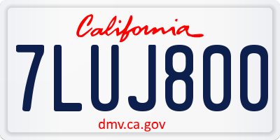 CA license plate 7LUJ800