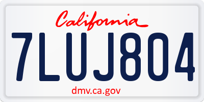 CA license plate 7LUJ804
