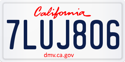 CA license plate 7LUJ806