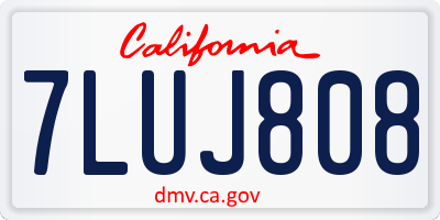 CA license plate 7LUJ808