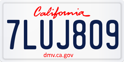 CA license plate 7LUJ809