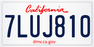 CA license plate 7LUJ810