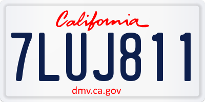 CA license plate 7LUJ811