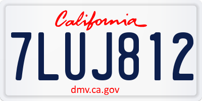 CA license plate 7LUJ812