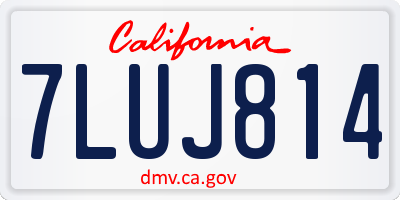 CA license plate 7LUJ814