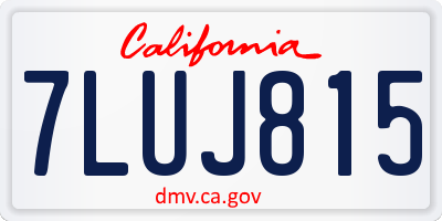 CA license plate 7LUJ815