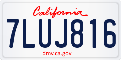 CA license plate 7LUJ816