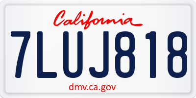 CA license plate 7LUJ818
