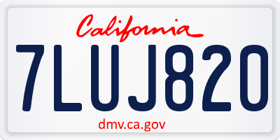 CA license plate 7LUJ820