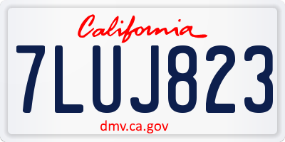 CA license plate 7LUJ823