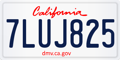 CA license plate 7LUJ825