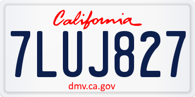 CA license plate 7LUJ827