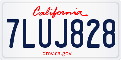 CA license plate 7LUJ828