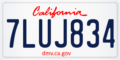 CA license plate 7LUJ834