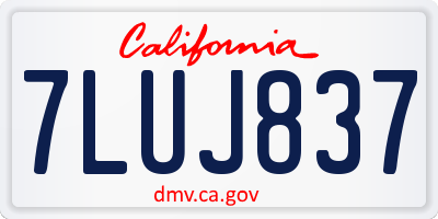 CA license plate 7LUJ837