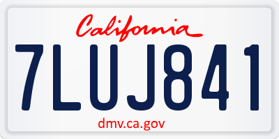 CA license plate 7LUJ841