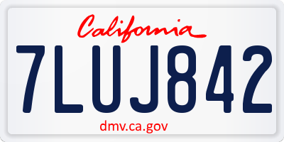 CA license plate 7LUJ842