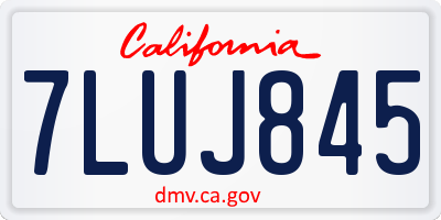 CA license plate 7LUJ845